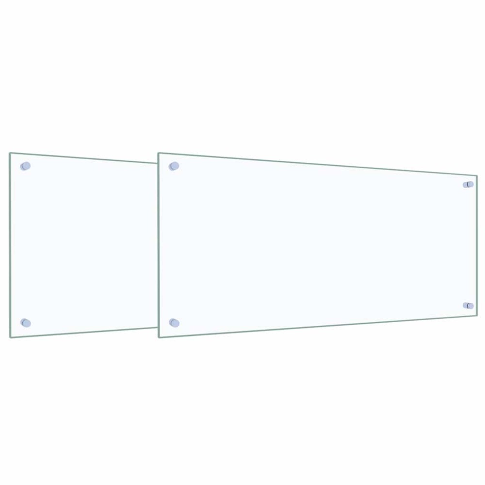 vidaXL Πλάτη κουζίνας 2 τμχ. Διαφανές 90 x 40 cm σκληρυμένο γυαλί