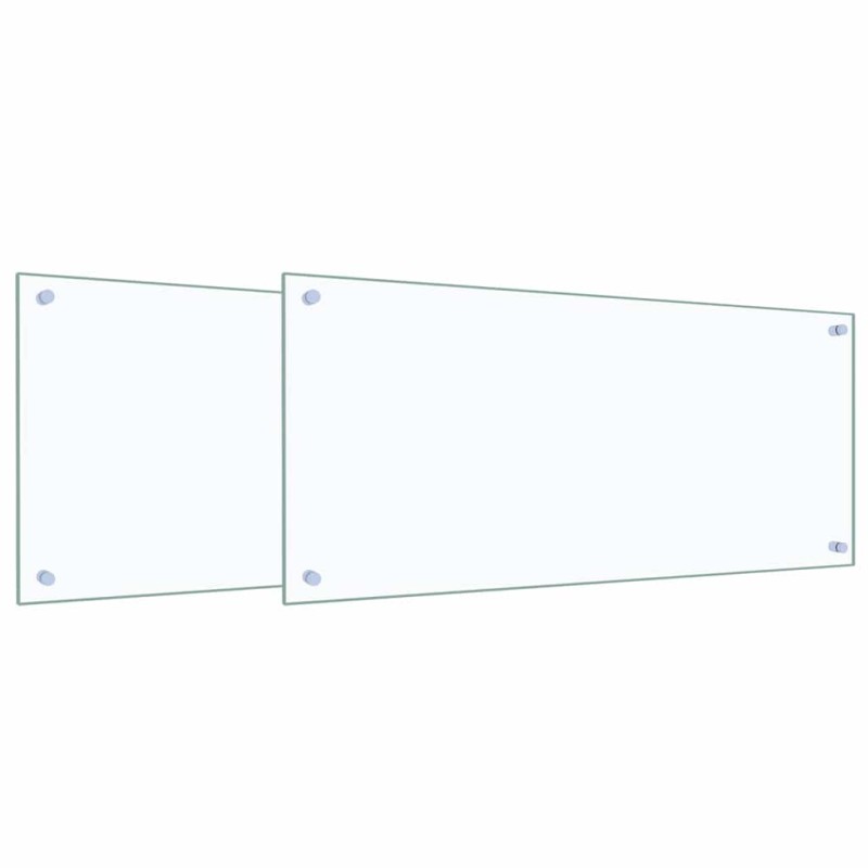 vidaXL Πλάτη κουζίνας 2 τμχ. Διαφανές 90 x 40 cm σκληρυμένο γυαλί