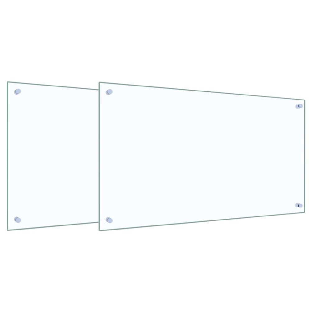 vidaXL Πλάτη κουζίνας 2 τμχ. Διαφανές 90 x 50 cm σκληρυμένο γυαλί