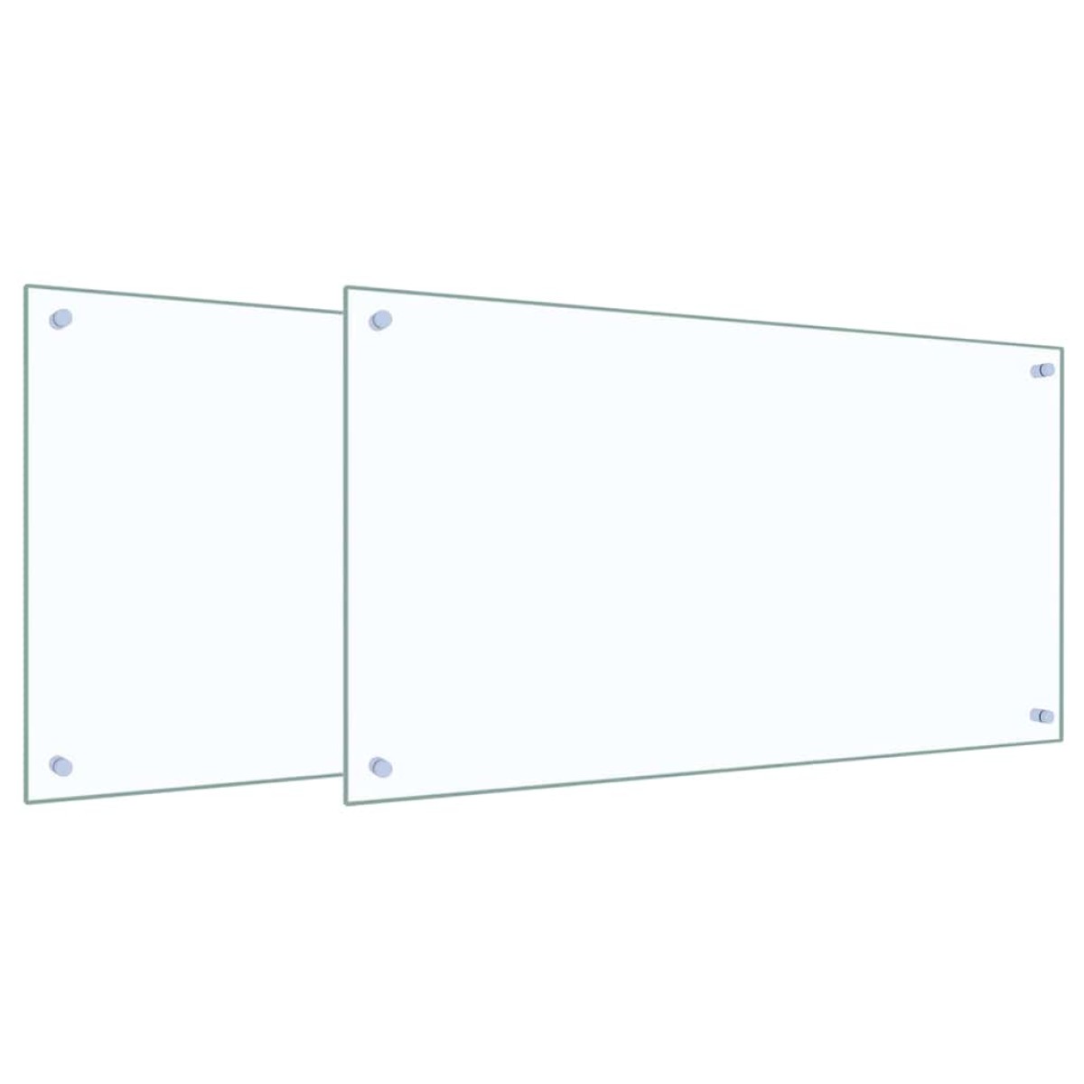vidaXL Πλάτη κουζίνας 2 τμχ. Διαφανές 90 x 50 cm σκληρυμένο γυαλί