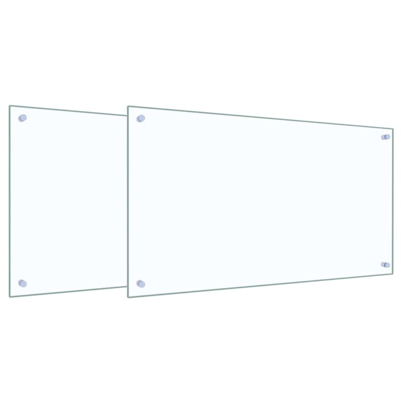 vidaXL Πλάτη κουζίνας 2 τμχ. Διαφανές 90 x 50 cm σκληρυμένο γυαλί