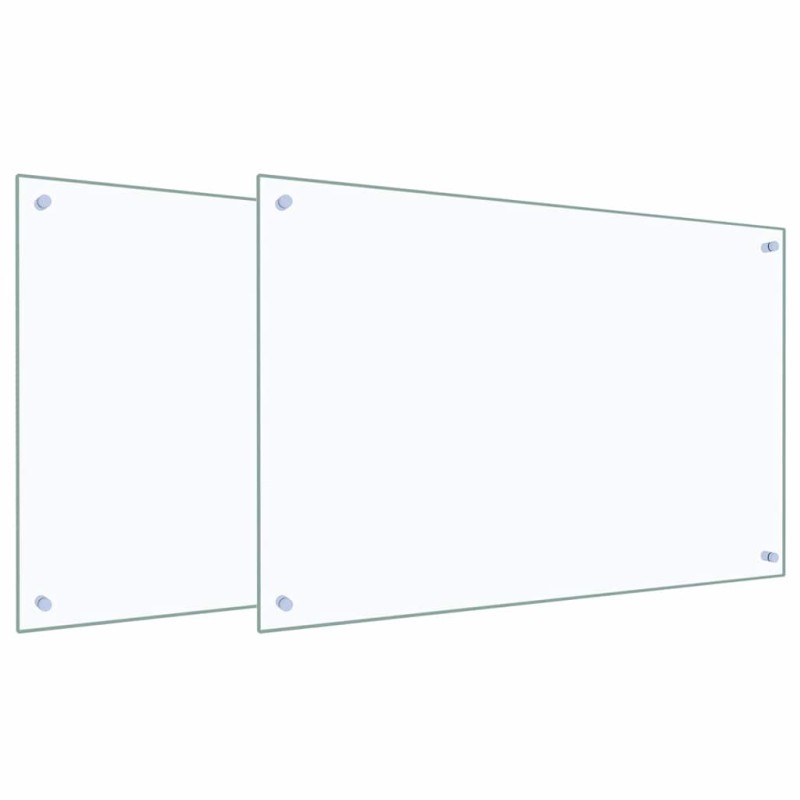 vidaXL Πλάτη κουζίνας 2 τμχ. Διαφανές 90 x 60 cm σκληρυμένο γυαλί