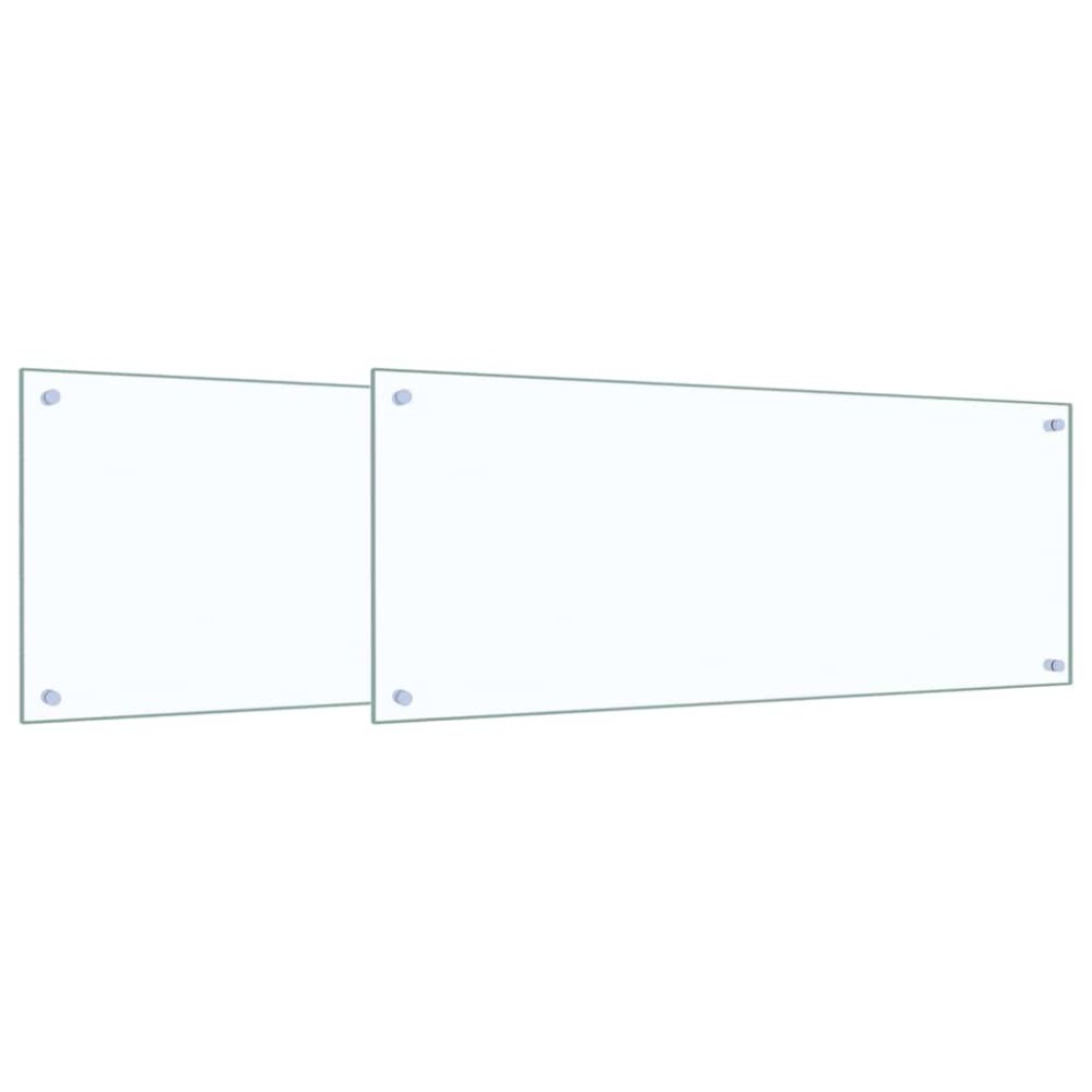 vidaXL Πλάτη κουζίνας 2 τμχ. Διαφανές 100 x 40 cm σκληρυμένο γυαλί