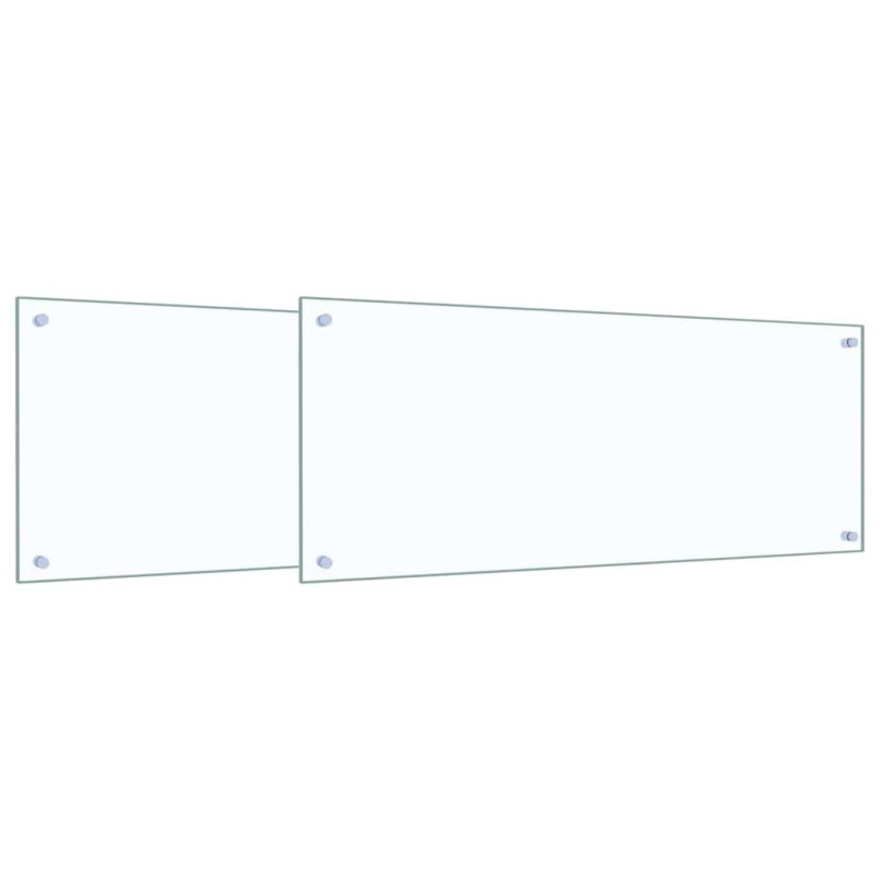 vidaXL Πλάτη κουζίνας 2 τμχ. Διαφανές 100 x 40 cm σκληρυμένο γυαλί