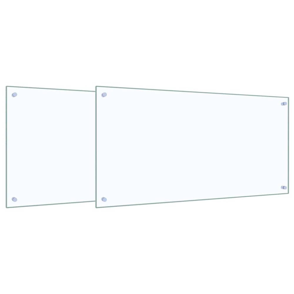 vidaXL Πλάτη κουζίνας 2 τμχ. Διαφανές 100 x 50 cm σκληρυμένο γυαλί