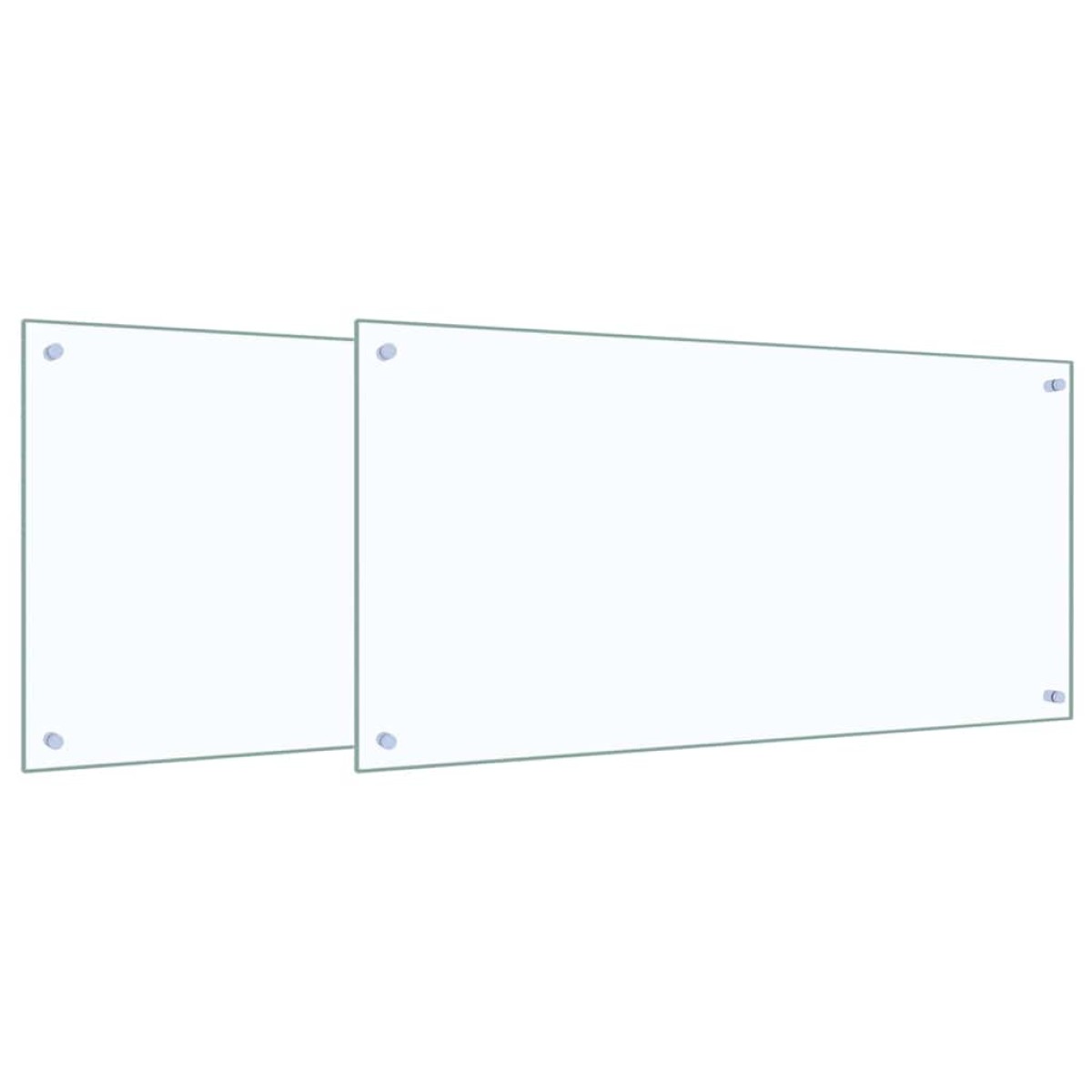 vidaXL Πλάτη κουζίνας 2 τμχ. Διαφανές 100 x 50 cm σκληρυμένο γυαλί