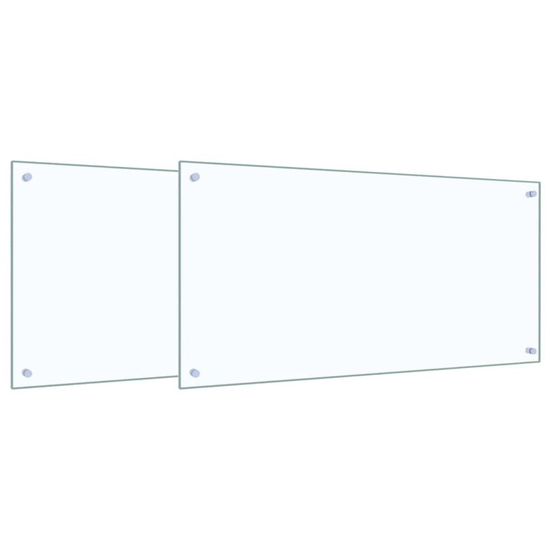 vidaXL Πλάτη κουζίνας 2 τμχ. Διαφανές 100 x 50 cm σκληρυμένο γυαλί
