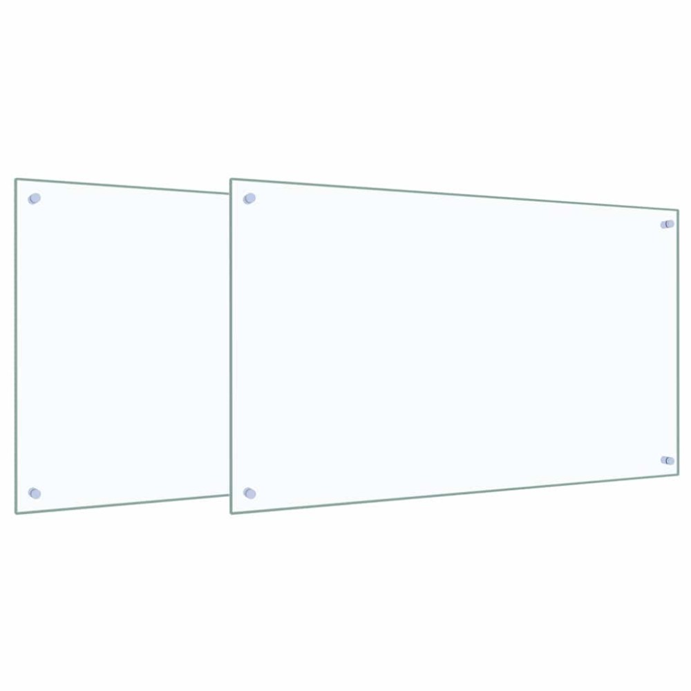 vidaXL Πλάτη κουζίνας 2 τμχ. Διαφανές 100 x 60 cm σκληρυμένο γυαλί