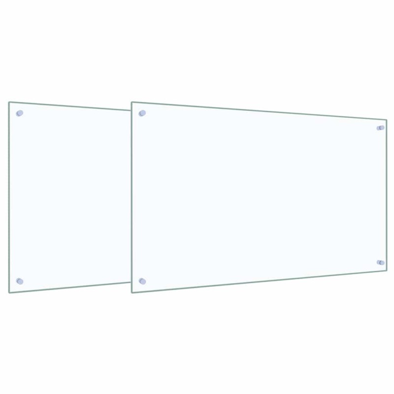 vidaXL Πλάτη κουζίνας 2 τμχ. Διαφανές 100 x 60 cm σκληρυμένο γυαλί