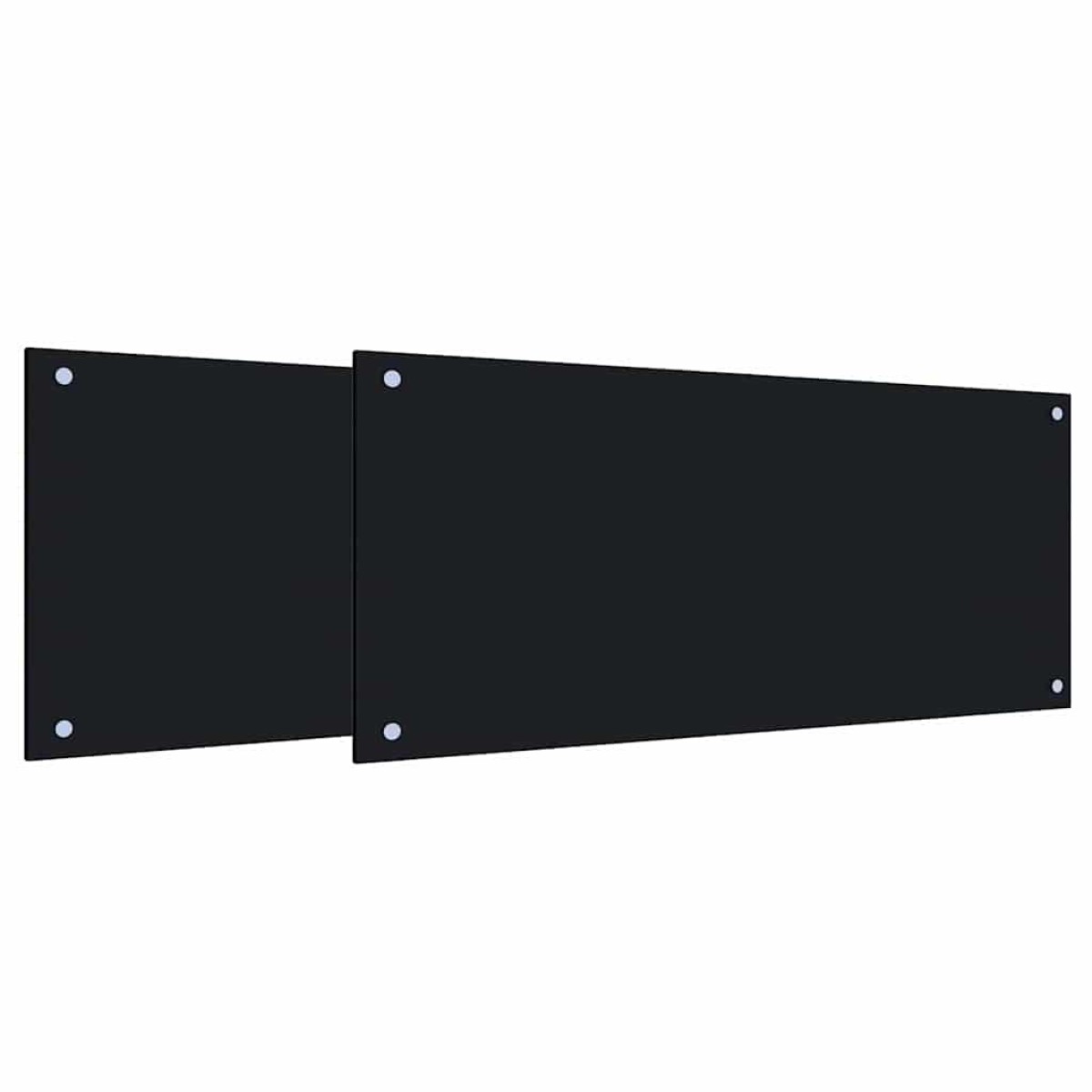 vidaXL Πλάτη κουζίνας 2 τμχ. Μαύρο 90 x 40 cm σκληρυμένο γυαλί