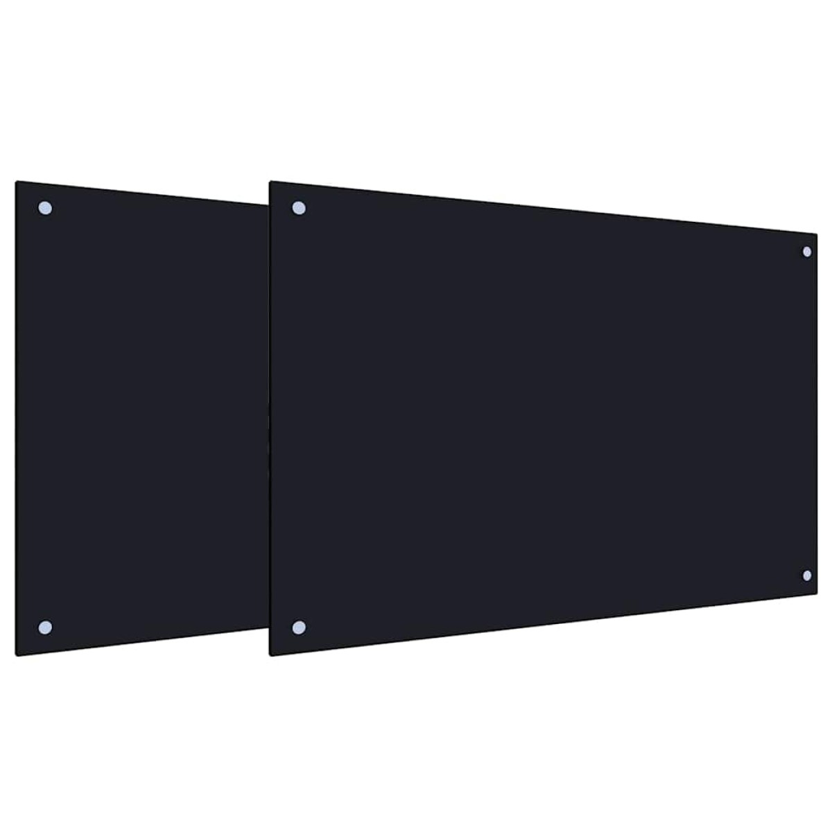 vidaXL Πλάτη κουζίνας 2 τμχ. Μαύρο 90 x 60 cm σκληρυμένο γυαλί