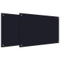 vidaXL Πλάτη κουζίνας 2 τμχ. Μαύρο 90 x 60 cm σκληρυμένο γυαλί
