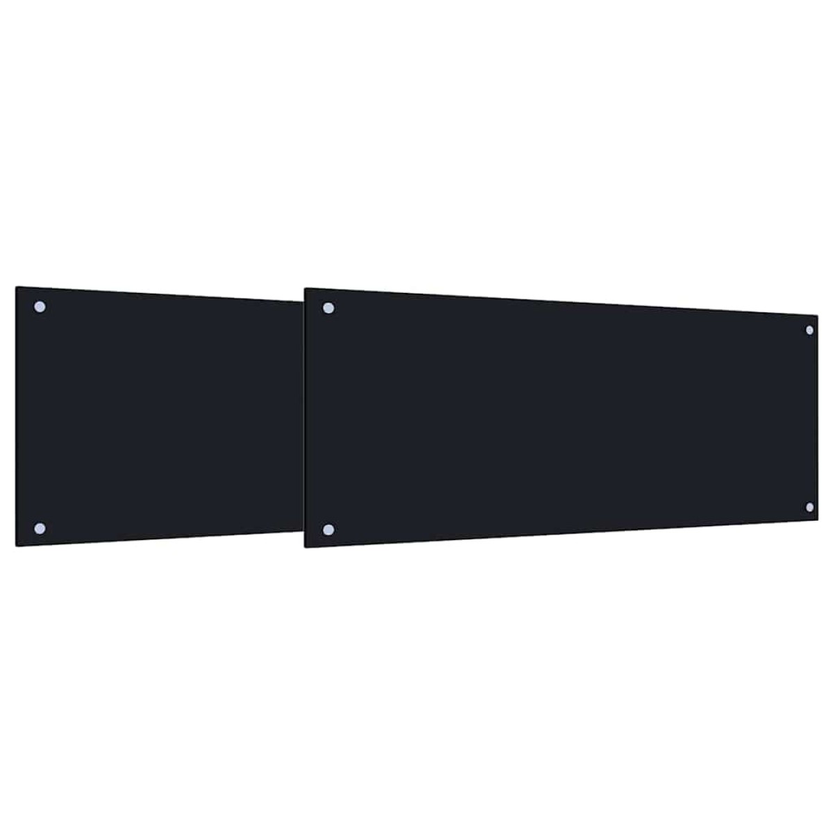 vidaXL Πλάτη κουζίνας 2 τμχ. Μαύρο 100 x 40 cm σκληρυμένο γυαλί