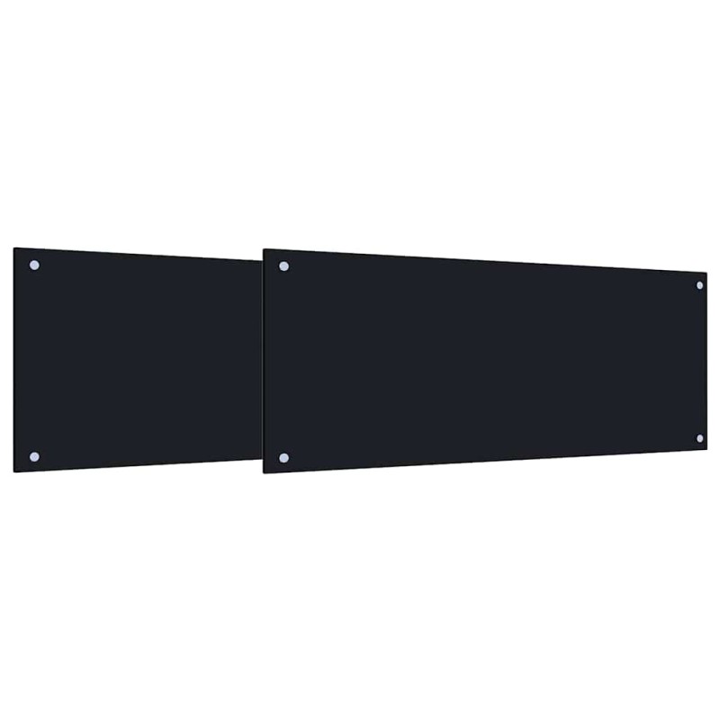 vidaXL Πλάτη κουζίνας 2 τμχ. Μαύρο 100 x 40 cm σκληρυμένο γυαλί