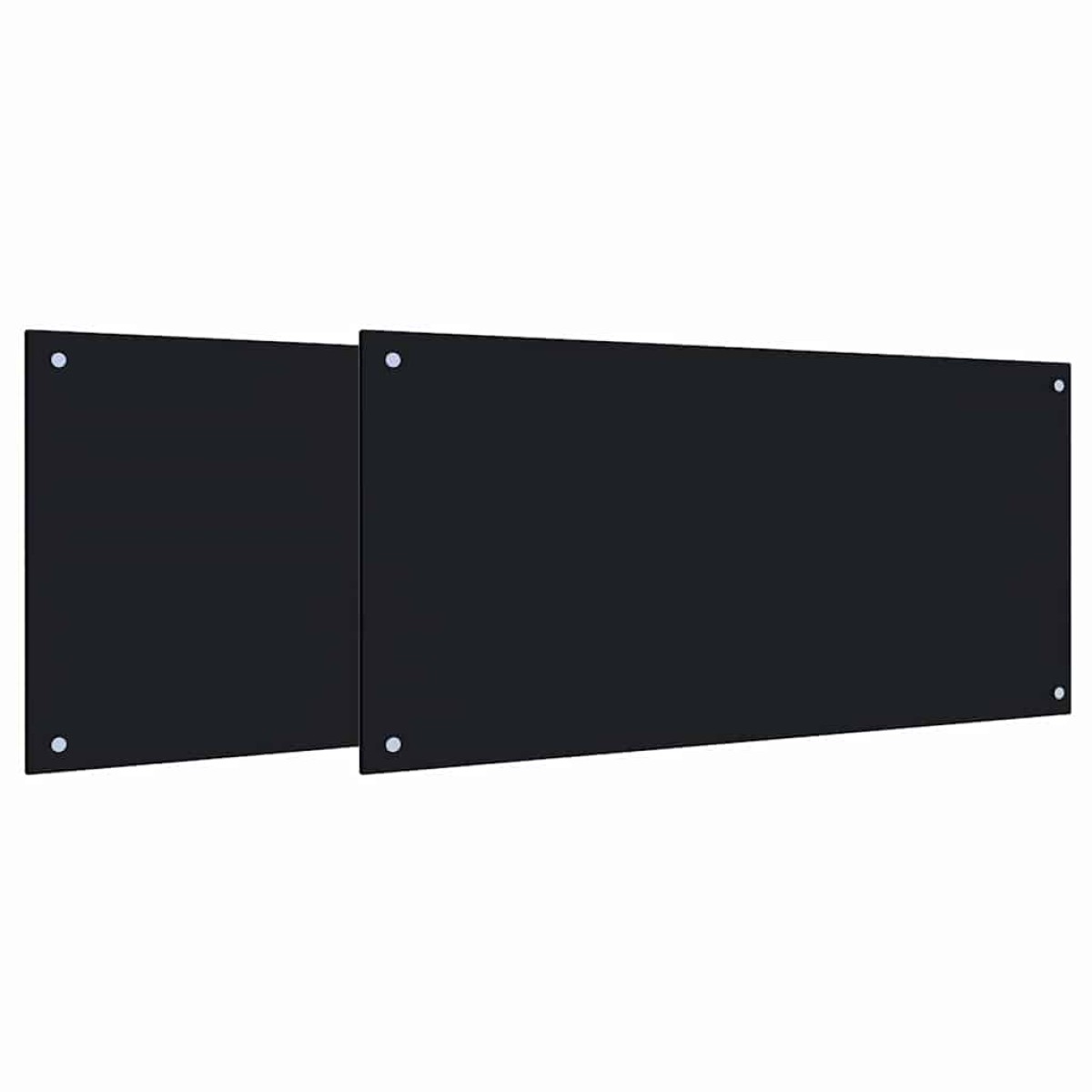 vidaXL Πλάτη κουζίνας 2 τμχ. Μαύρο 100 x 50 cm σκληρυμένο γυαλί