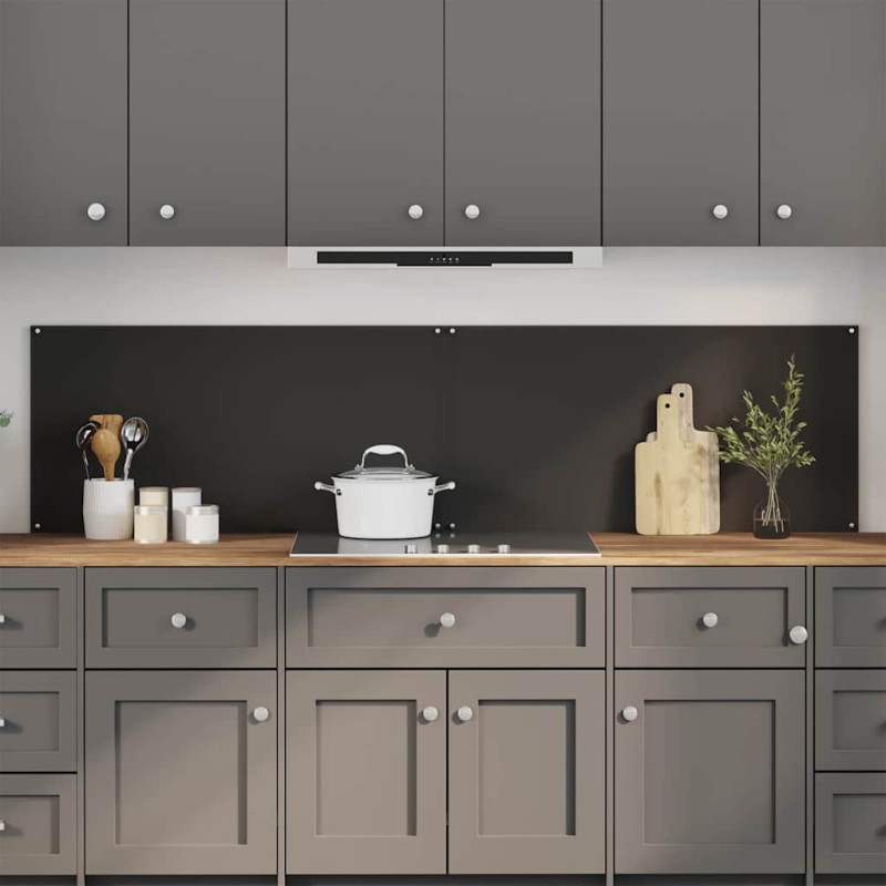 vidaXL Πλάτη κουζίνας 2 τμχ. Μαύρο 100 x 50 cm σκληρυμένο γυαλί