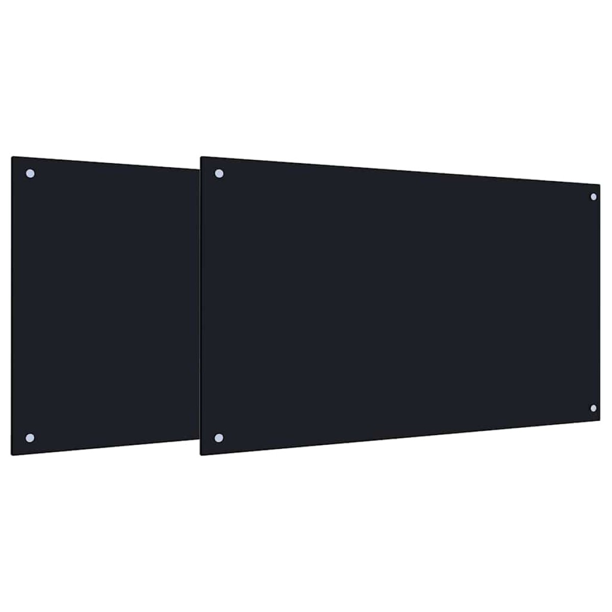 vidaXL Πλάτη κουζίνας 2 τμχ. Μαύρο 100 x 60 cm σκληρυμένο γυαλί