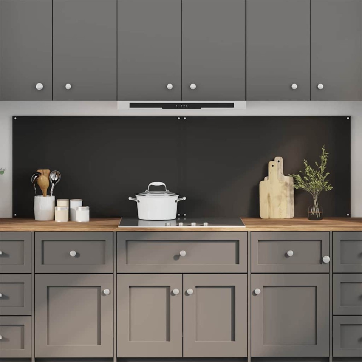 vidaXL Πλάτη κουζίνας 2 τμχ. Μαύρο 100 x 60 cm σκληρυμένο γυαλί