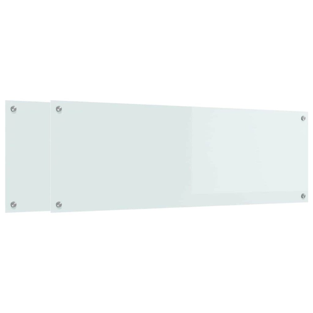 vidaXL Πλάτη κουζίνας 2 τμχ. Λευκό 120 x 40 cm σκληρυμένο γυαλί
