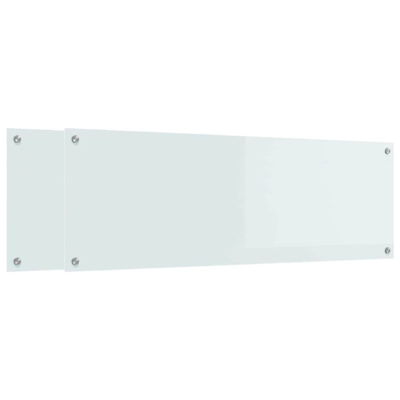 vidaXL Πλάτη κουζίνας 2 τμχ. Λευκό 120 x 40 cm σκληρυμένο γυαλί