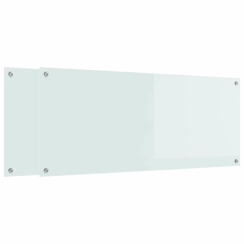 vidaXL Πλάτη κουζίνας 2 τμχ. Λευκό 120 x 50 cm σκληρυμένο γυαλί