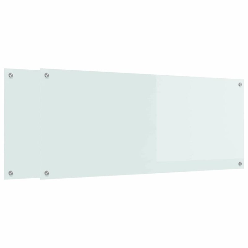 vidaXL Πλάτη κουζίνας 2 τμχ. Λευκό 120 x 50 cm σκληρυμένο γυαλί