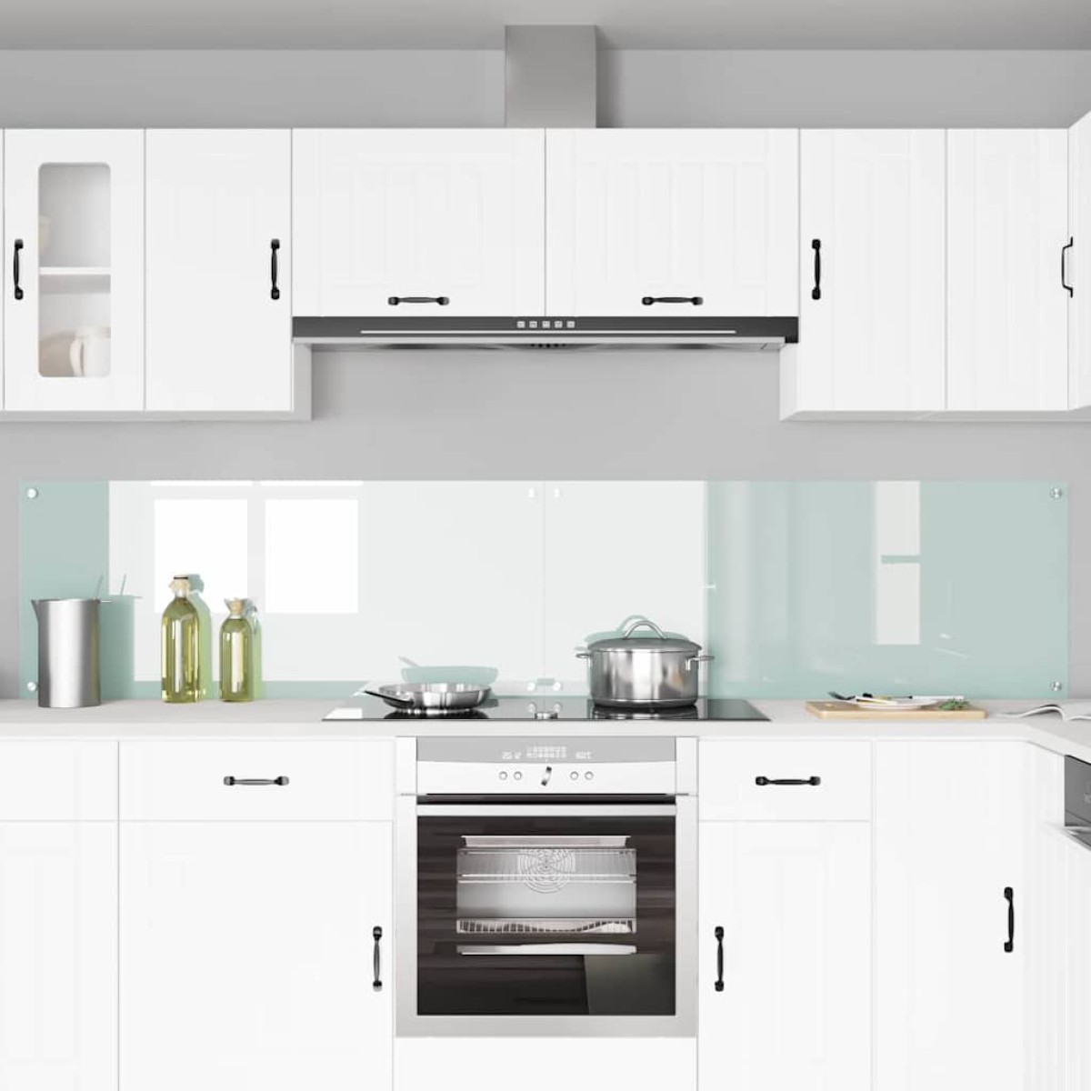 vidaXL Πλάτη κουζίνας 2 τμχ. Λευκό 120 x 50 cm σκληρυμένο γυαλί