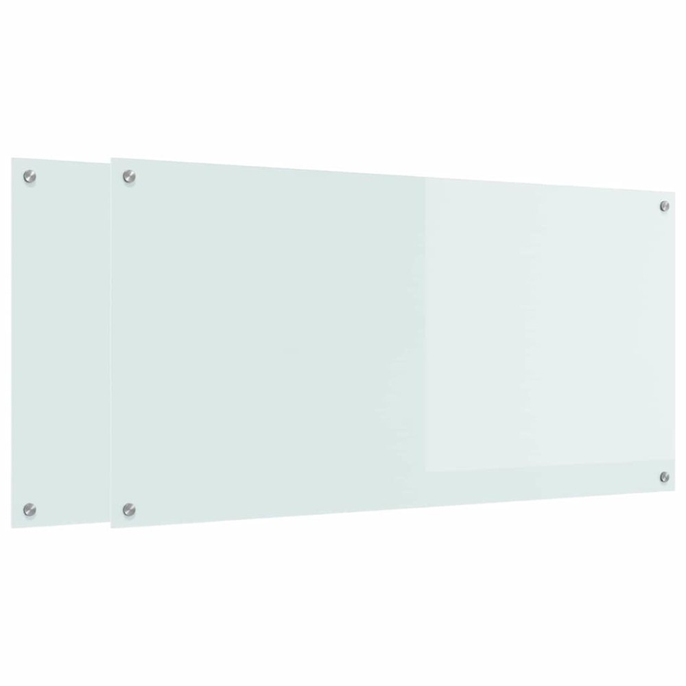 vidaXL Πλάτη κουζίνας 2 τμχ. Λευκό 120 x 60 cm σκληρυμένο γυαλί