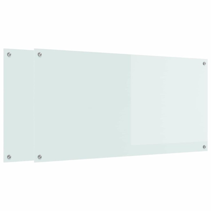 vidaXL Πλάτη κουζίνας 2 τμχ. Λευκό 120 x 60 cm σκληρυμένο γυαλί