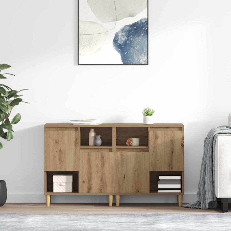 vidaXL Παραδοσιακά Πλευρικά Έπιπλα 2 τμχ. Artisan Oak 60 x 35 x 70 cm