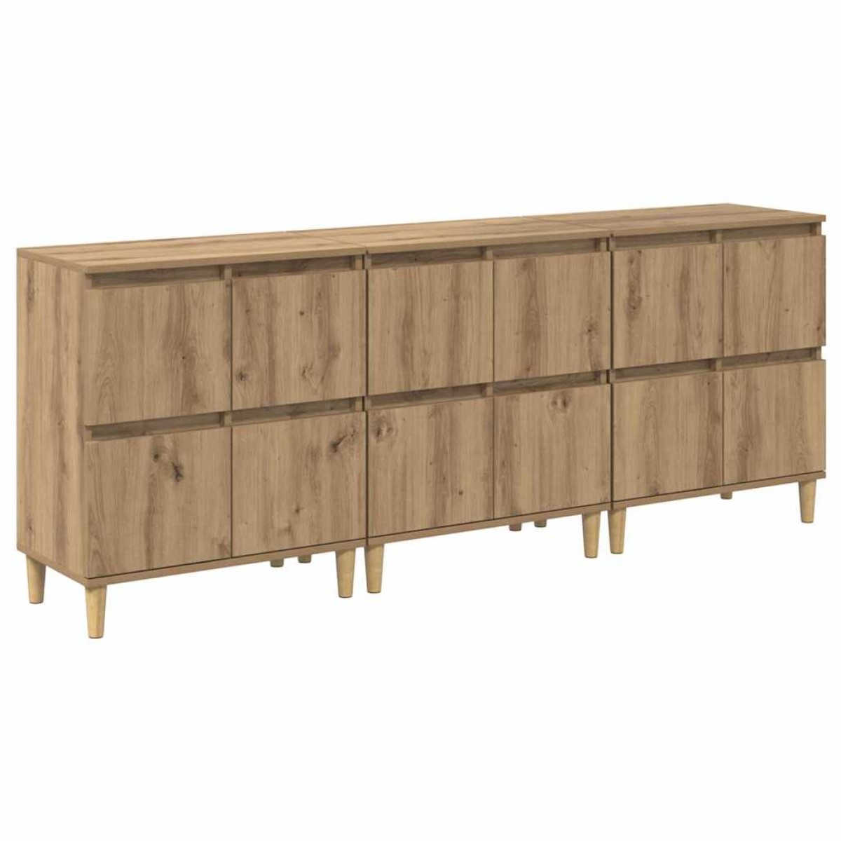 vidaXL Παραδοσιακά Πλευρικά Έπιπλα 3 τμχ. Artisan Oak 60 x 35 x 70 cm