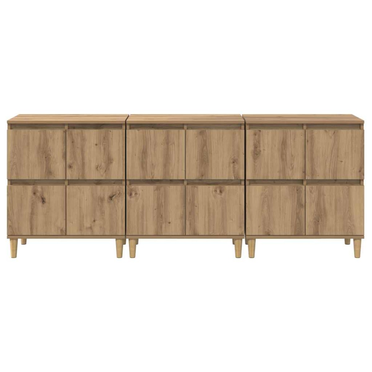 vidaXL Παραδοσιακά Πλευρικά Έπιπλα 3 τμχ. Artisan Oak 60 x 35 x 70 cm
