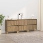 vidaXL Παραδοσιακά Πλευρικά Έπιπλα 3 τμχ. Artisan Oak 60 x 35 x 70 cm