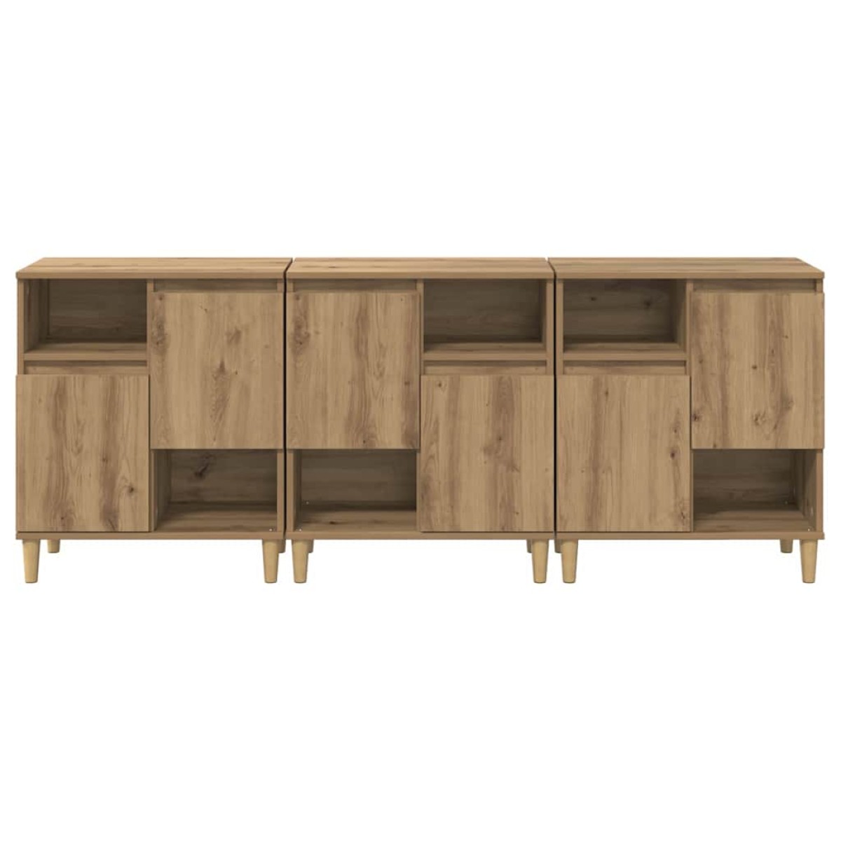 vidaXL Παραδοσιακά Πλευρικά Έπιπλα 3 τμχ. Artisan Oak 60 x 35 x 70 cm