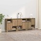 vidaXL Παραδοσιακά Πλευρικά Έπιπλα 3 τμχ. Artisan Oak 60 x 35 x 70 cm