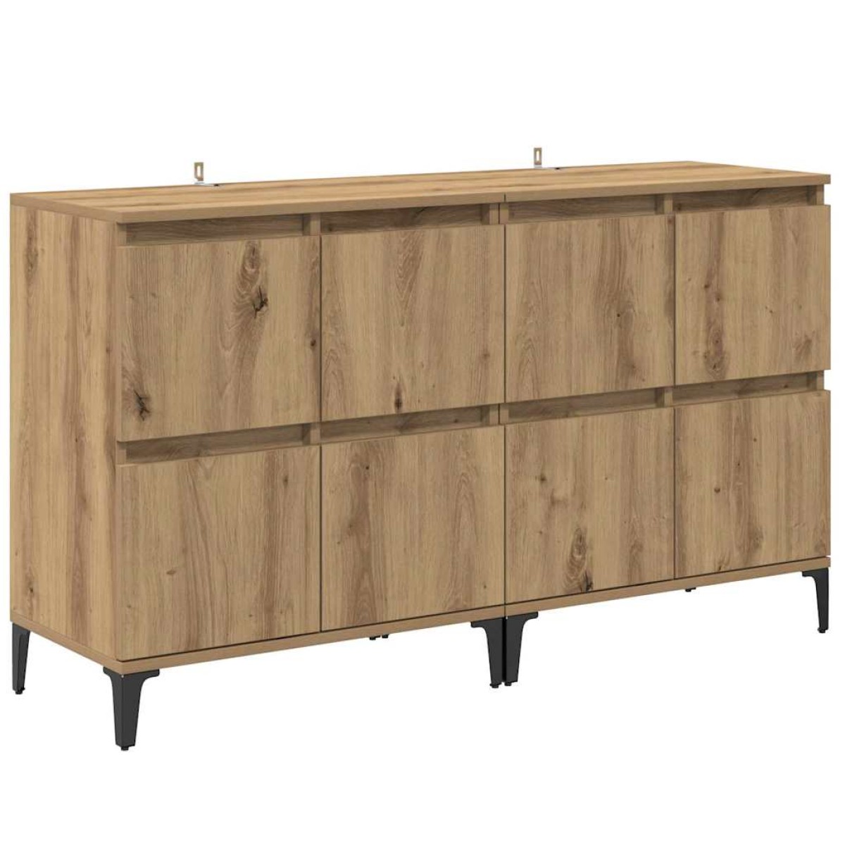 vidaXL Παραδοσιακά Πλευρικά Έπιπλα 2 τμχ. Artisan Oak 60 x 35 x 70 cm