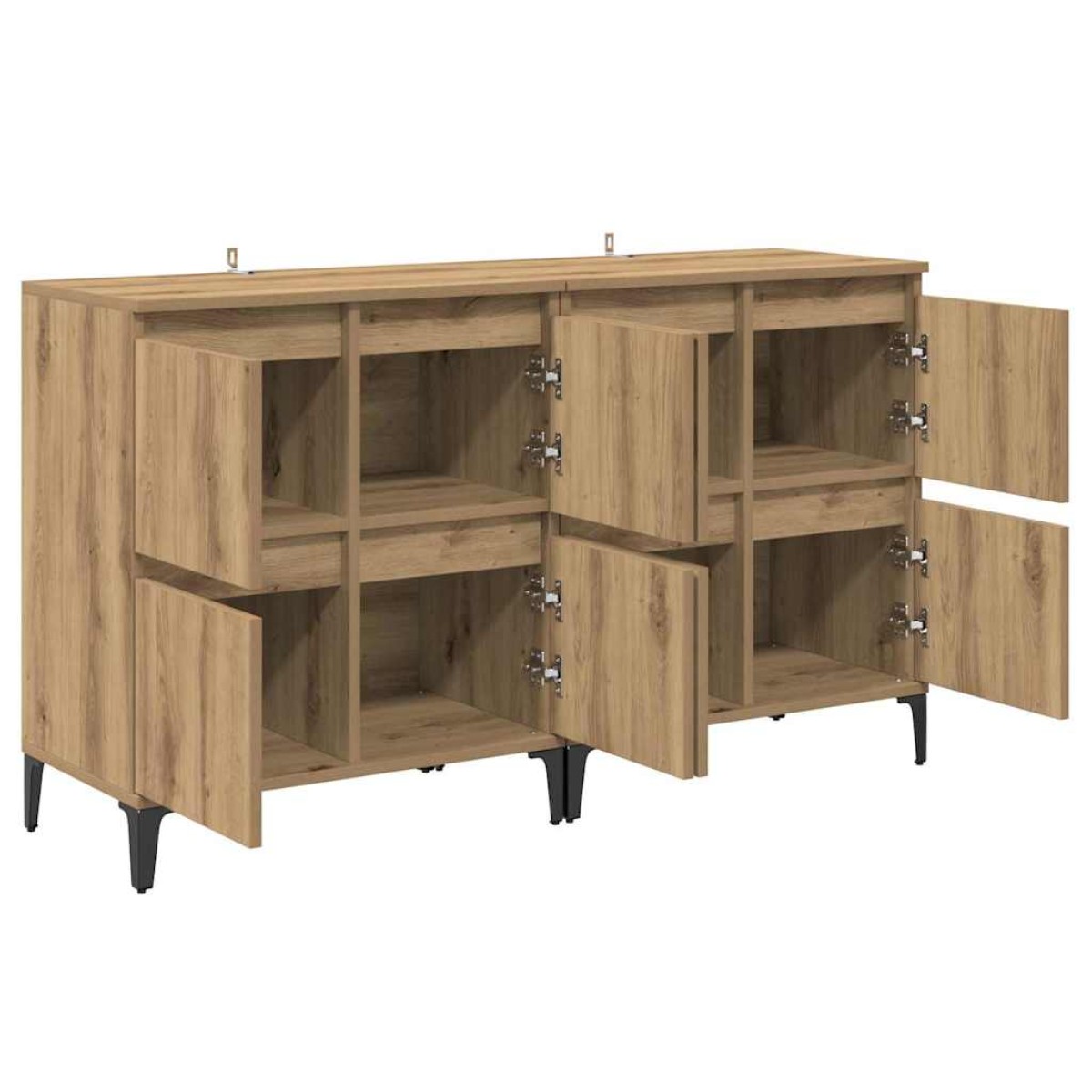 vidaXL Παραδοσιακά Πλευρικά Έπιπλα 2 τμχ. Artisan Oak 60 x 35 x 70 cm