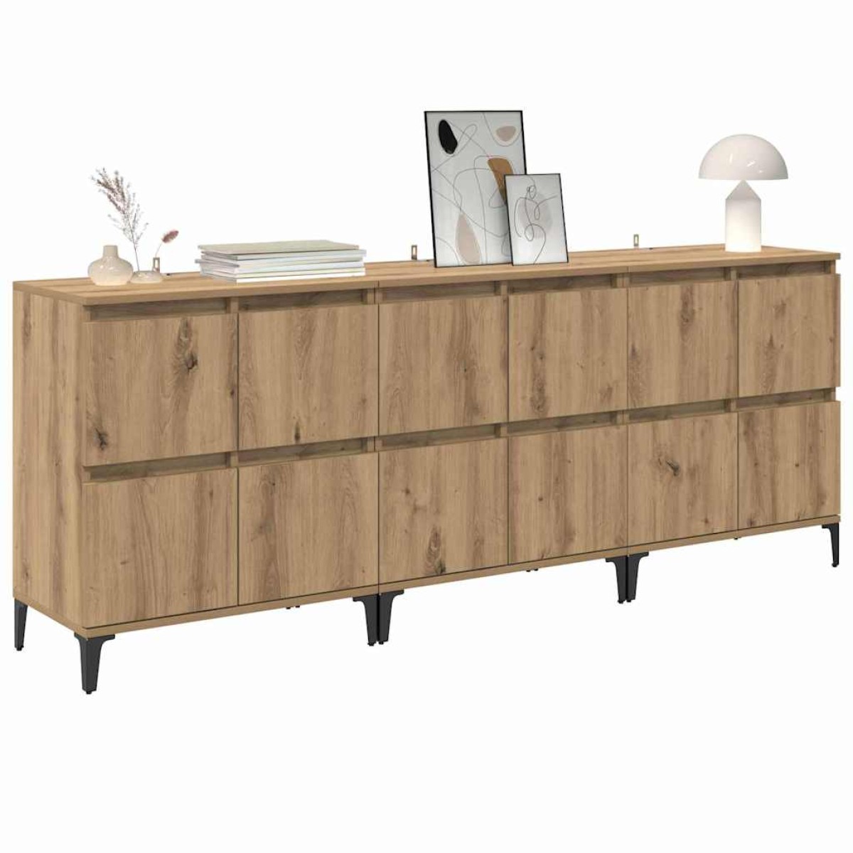 vidaXL Παραδοσιακά Πλευρικά Έπιπλα 3 τμχ. Artisan Oak 60 x 35 x 70 cm
