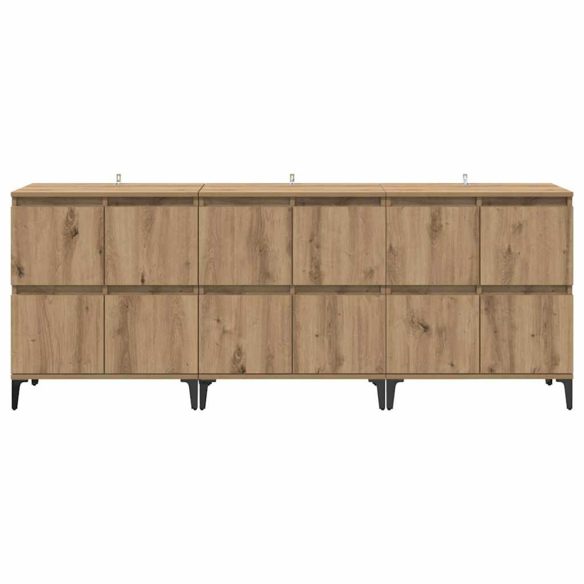 vidaXL Παραδοσιακά Πλευρικά Έπιπλα 3 τμχ. Artisan Oak 60 x 35 x 70 cm