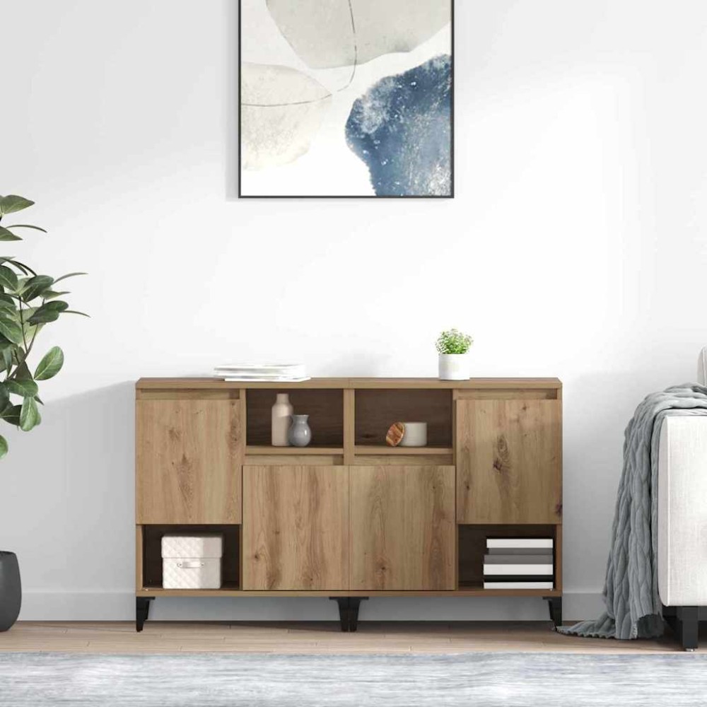 vidaXL Παραδοσιακά Πλευρικά Έπιπλα 2 τμχ. Artisan Oak 60 x 35 x 70 cm