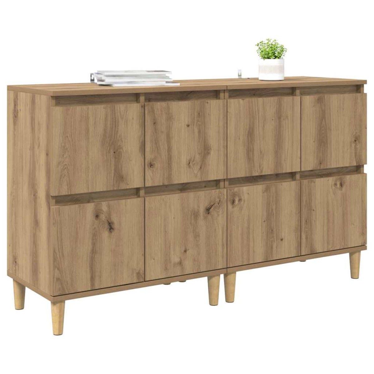 vidaXL Παραδοσιακά Πλευρικά Έπιπλα 2 τμχ. Artisan Oak 60 x 35 x 70 cm