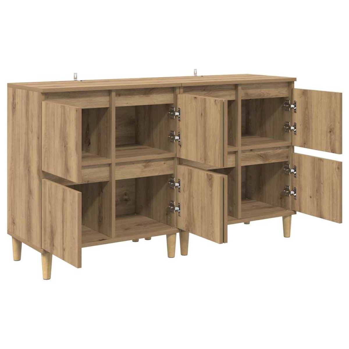 vidaXL Παραδοσιακά Πλευρικά Έπιπλα 2 τμχ. Artisan Oak 60 x 35 x 70 cm