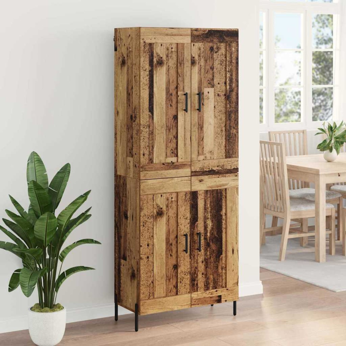 vidaXL Highboard 2 τμχ. Παλιό Ξύλο 69,5 x 34 x 180 εκ.
