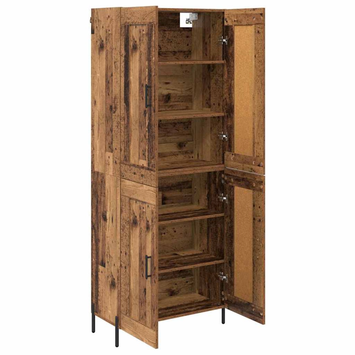 vidaXL Highboard 2 τμχ. Παλιό Ξύλο 69,5 x 34 x 180 εκ.