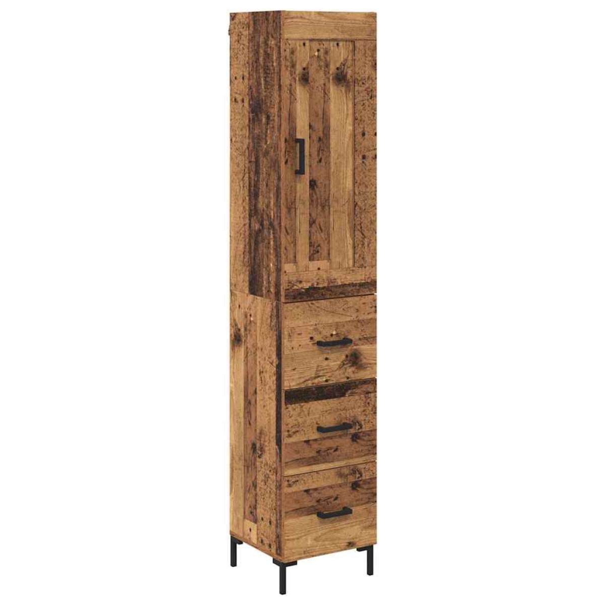 vidaXL Highboard Παλιό Ξύλο 34,5 x 34 x 180 εκ. Επεξεργασμένο Ξύλο