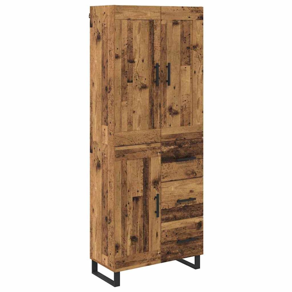 vidaXL Highboard 2 τμχ. Παλιό ξύλο 69,5 x 34 x 180 εκ.