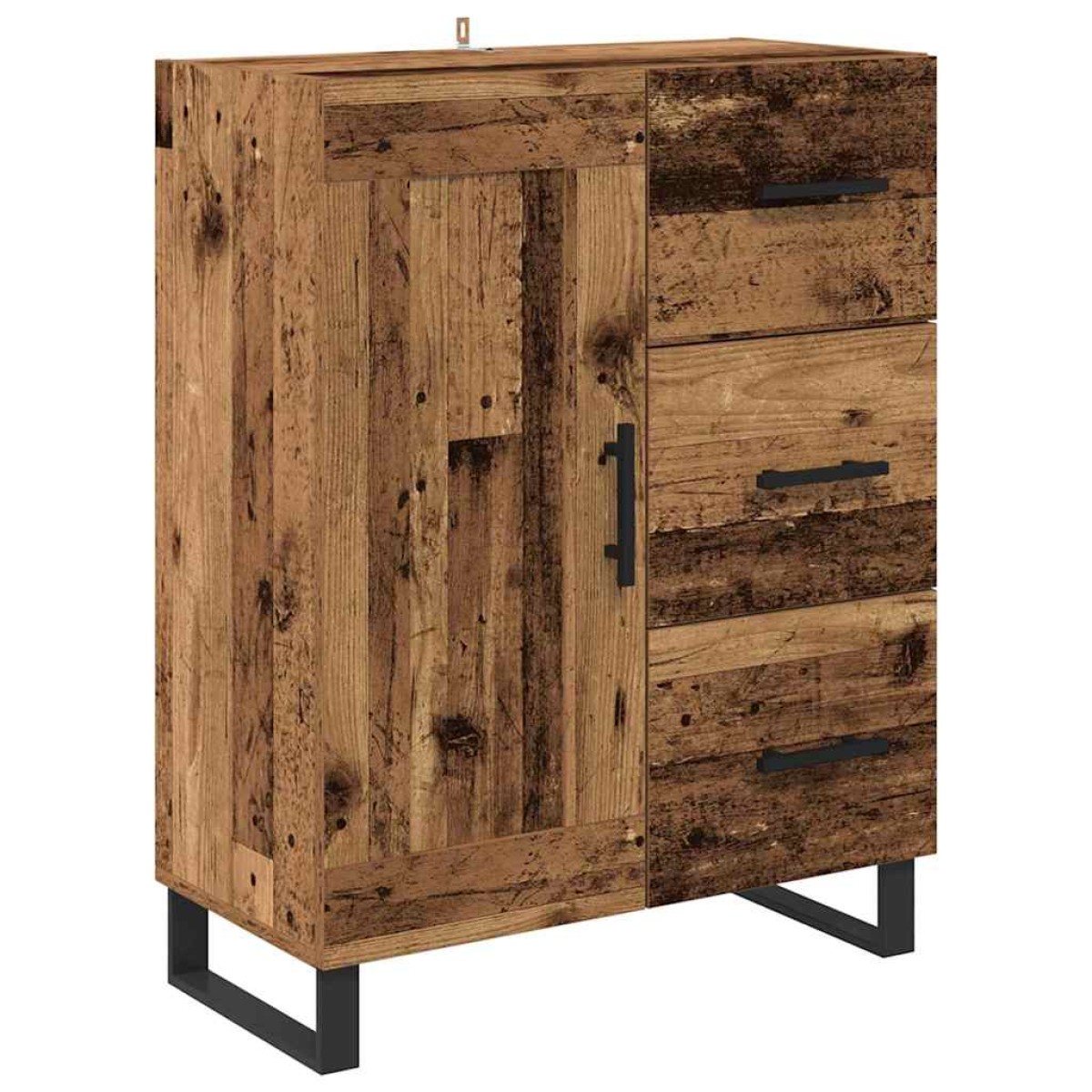 vidaXL Highboard 2 τμχ. Παλιό ξύλο 69,5 x 34 x 180 εκ.
