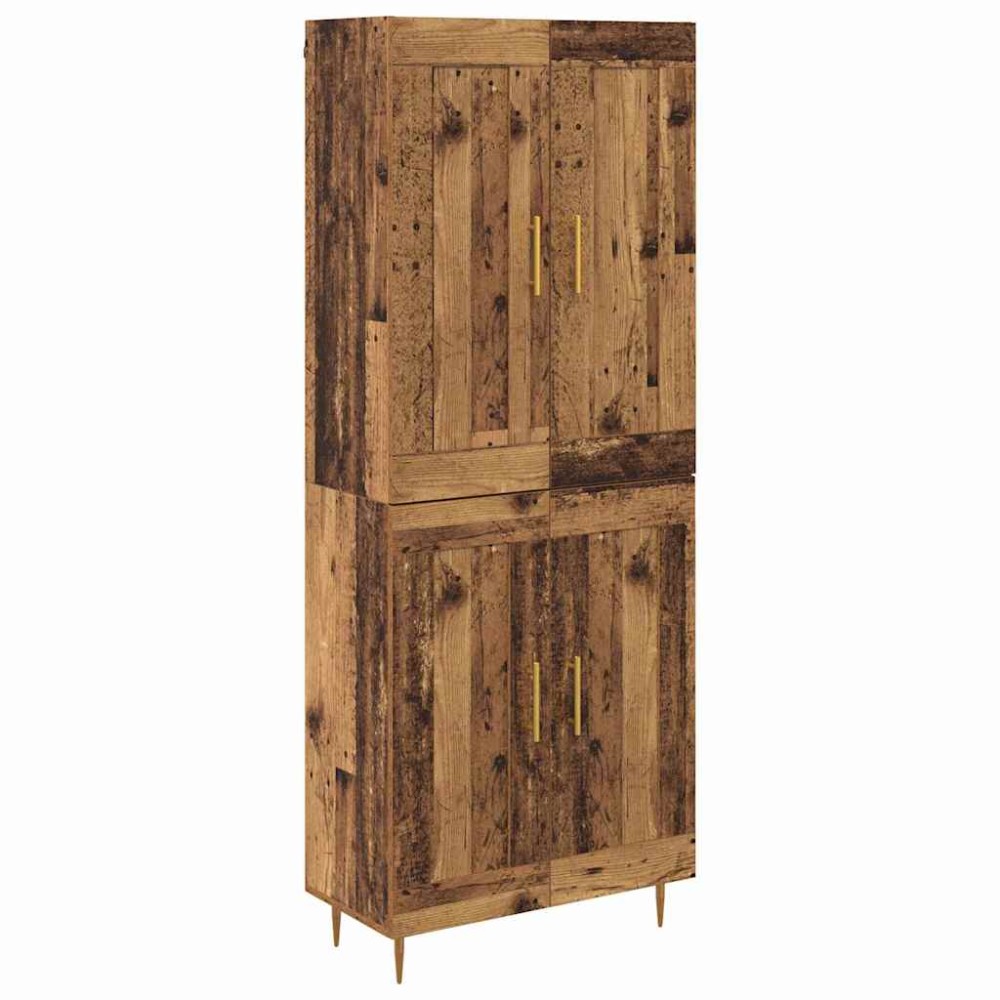 vidaXL Highboard Παλιό Ξύλο 69,5 x 34 x 180 εκ. Επεξεργασμένο Ξύλο