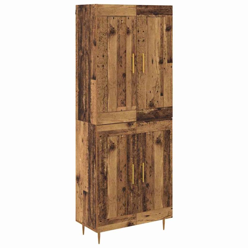 vidaXL Highboard Παλιό Ξύλο 69,5 x 34 x 180 εκ. Επεξεργασμένο Ξύλο