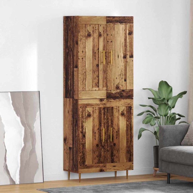 vidaXL Highboard Παλιό Ξύλο 69,5 x 34 x 180 εκ. Επεξεργασμένο Ξύλο